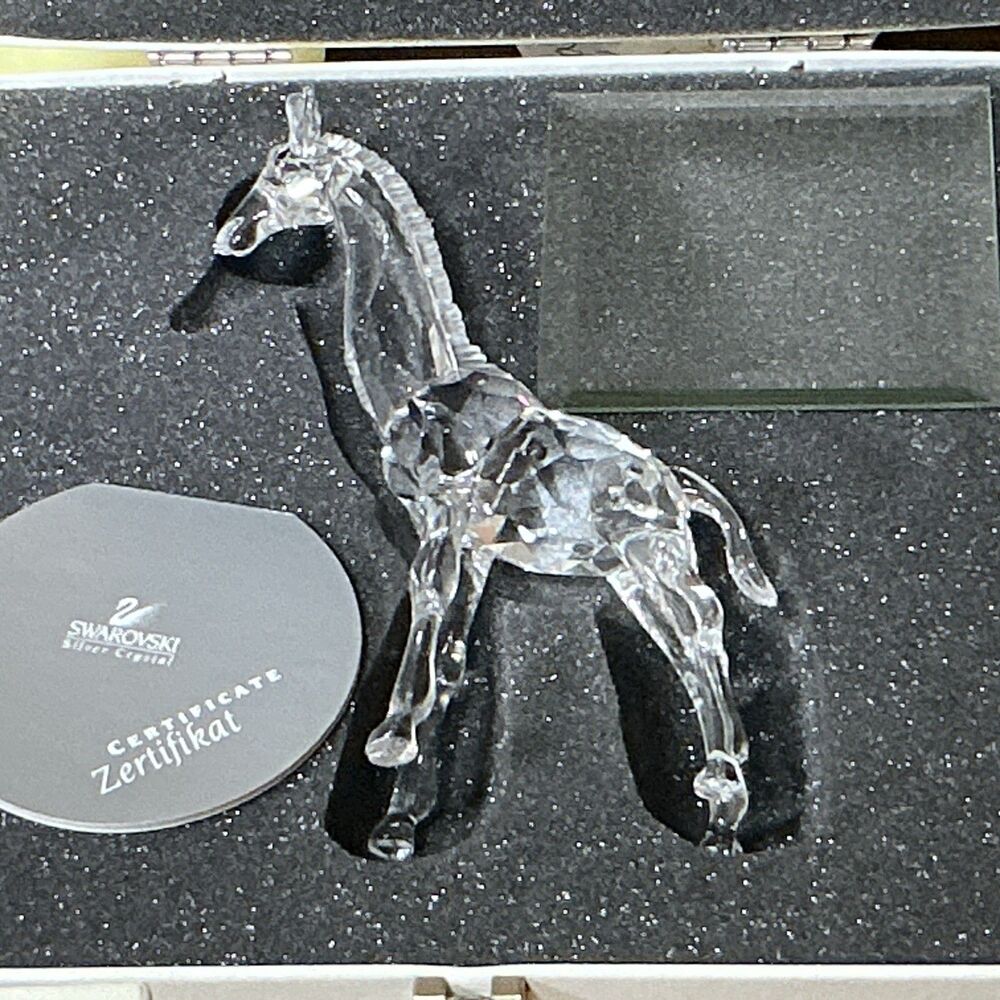 Swarovski Crystal BABY GIRAFFE 7603 Clear New In Box 5.5" Retired W/ Mirror - Picture 7 of 7